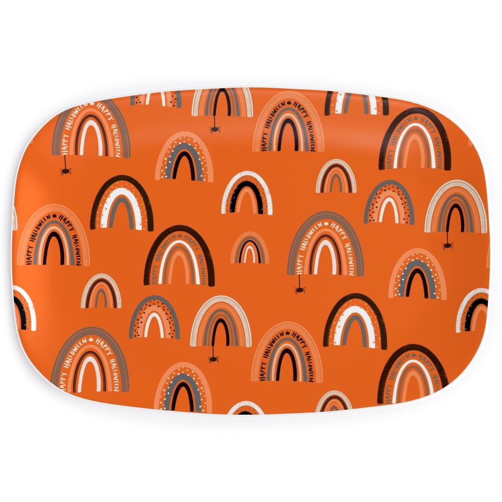 Happy Halloween Rainbows - Orange Serving Platter, Orange