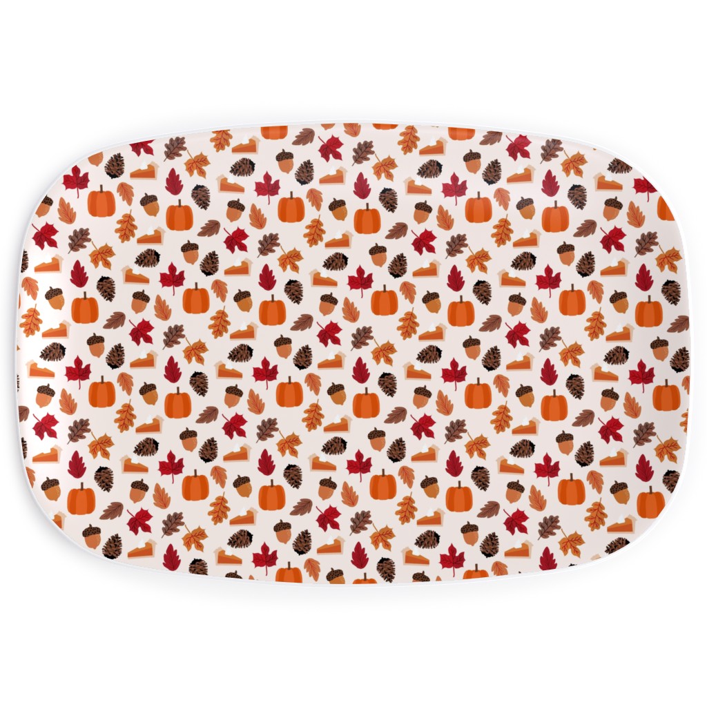 Autumn Leaves and Pumpkin Pie - Multi Serving Platter, Multicolor