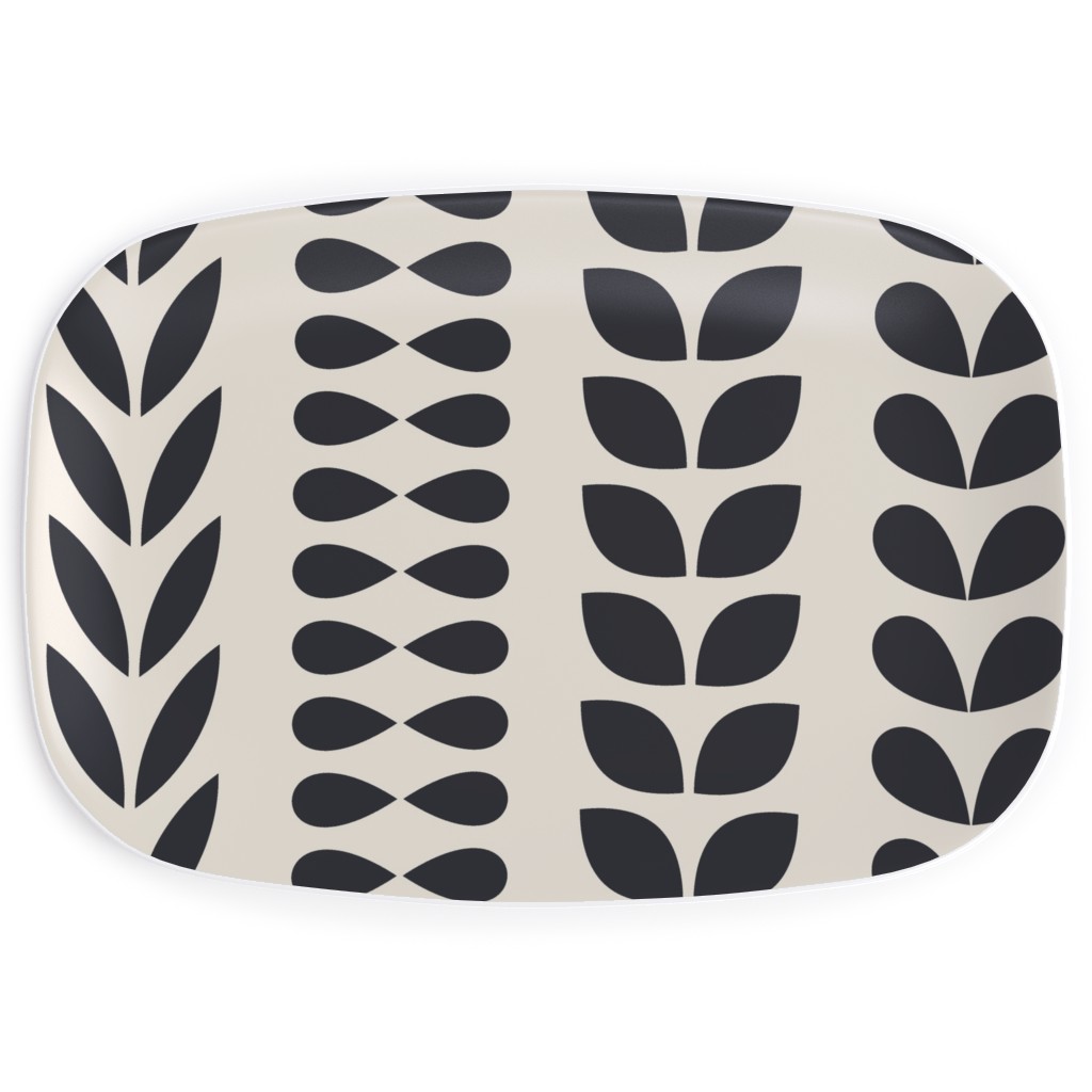 Minimalist Scandinavian Vines Serving Platter, Beige