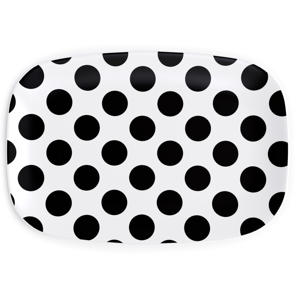 Polka Dot - Black and White Serving Platter, Black