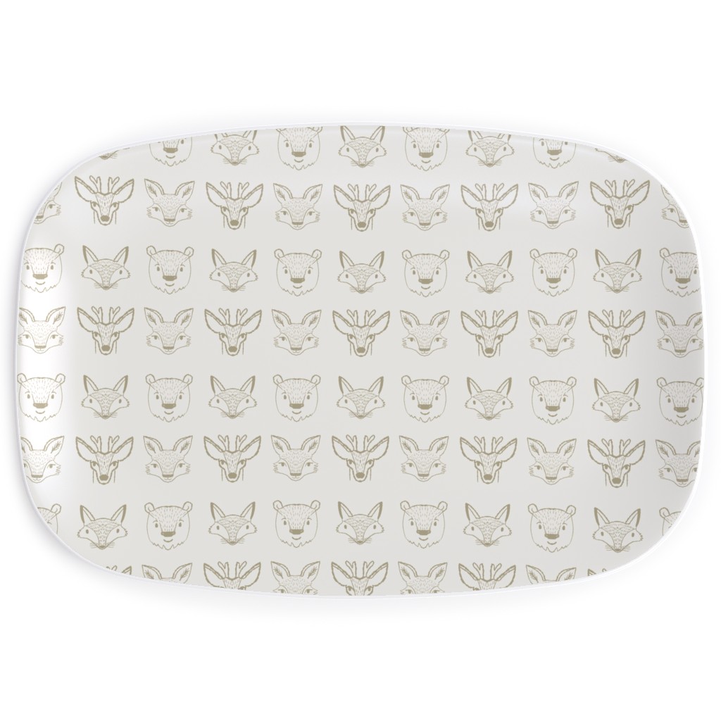 Forest Friends - Neutral Serving Platter, Beige