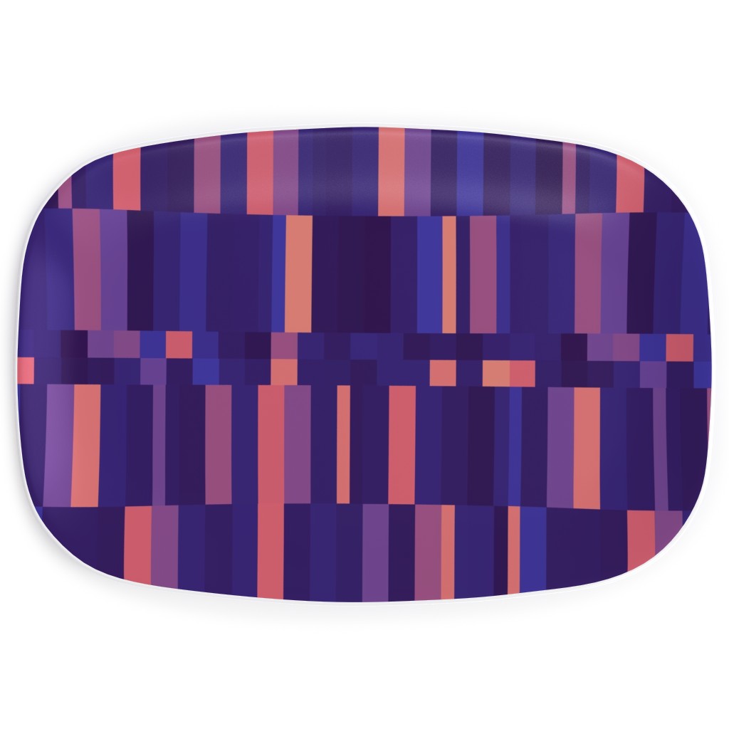 Stipe and Square - Dark Serving Platter, Purple