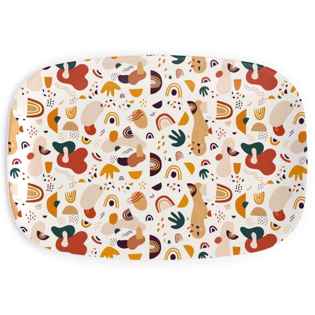 Abstract Seamless Pattern - Multi Serving Platter, Multicolor