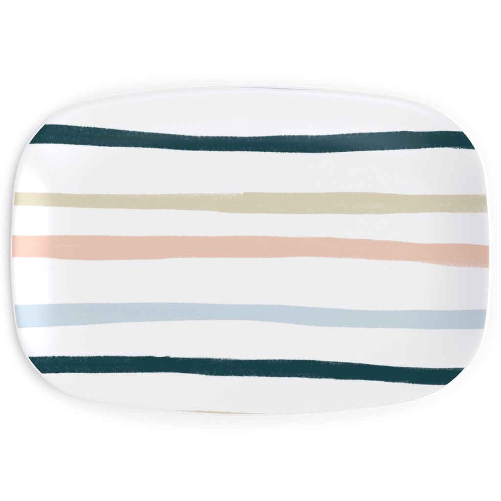 Shenanigans Horizontal Wtripes - Multi Serving Platter, Multicolor