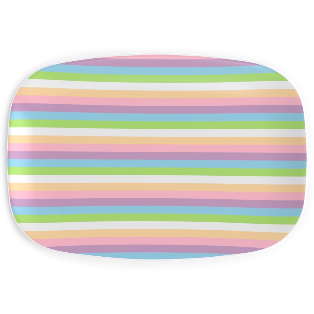 Multi Colored Stripes - Pastel Serving Platter, Multicolor