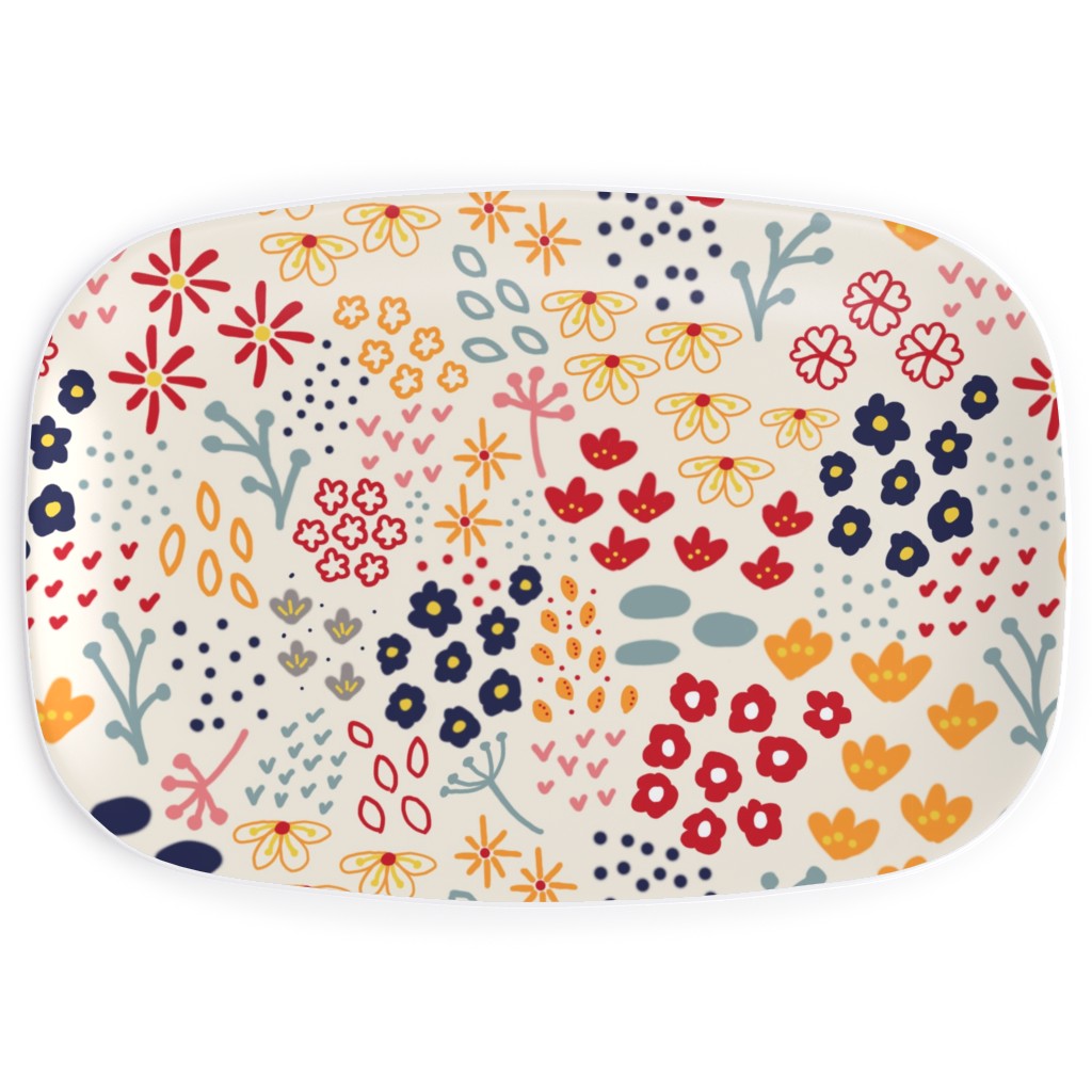 Summer Floral - Light Serving Platter, Multicolor