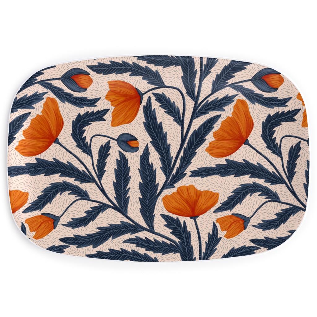 poppy-flower-blue-orange-serving-platter-shutterfly