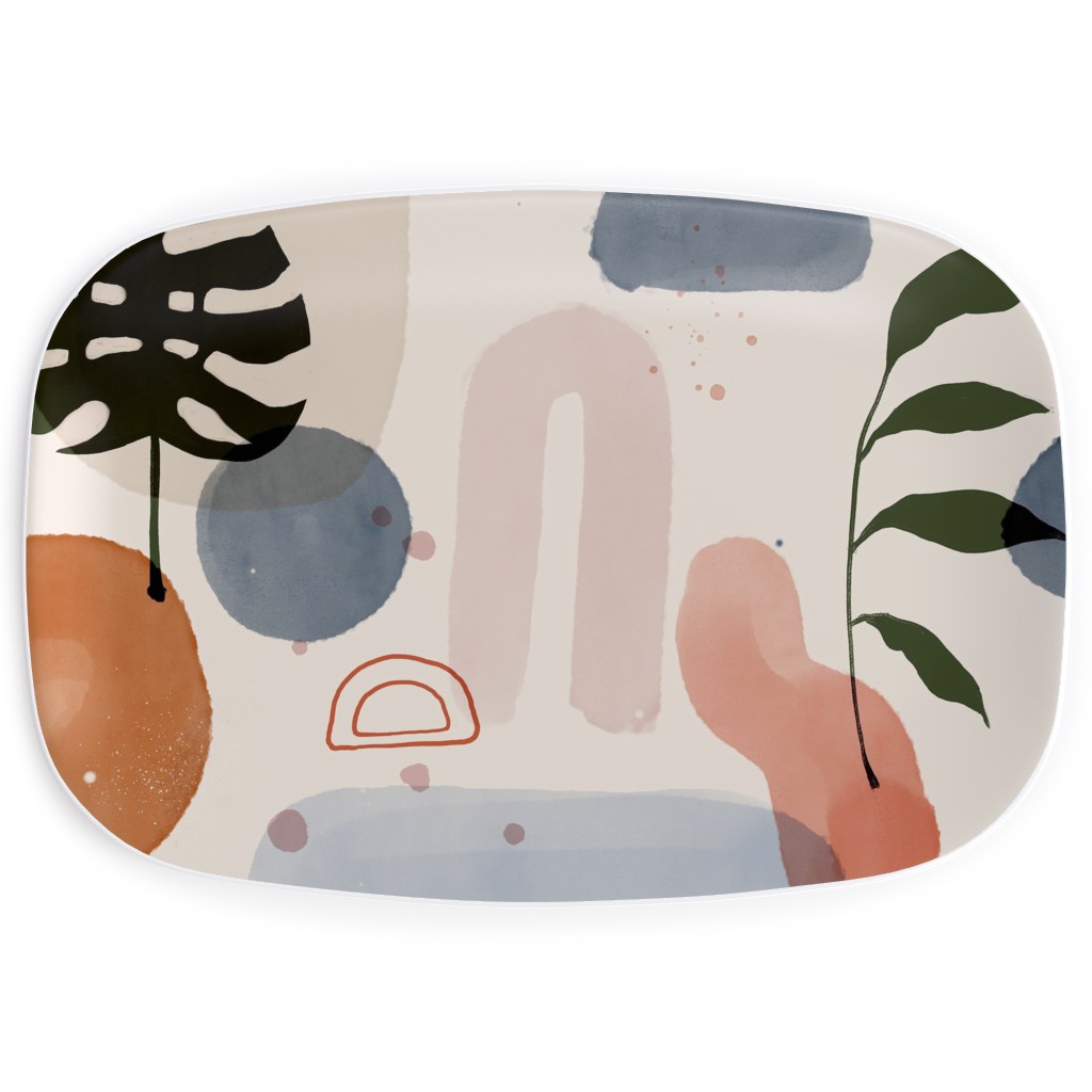 Surreal Oasis Tropics and Stone - Multi Serving Platter, Multicolor