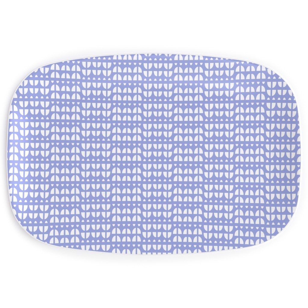 Geometric - Blue Serving Platter, Blue, True Blue