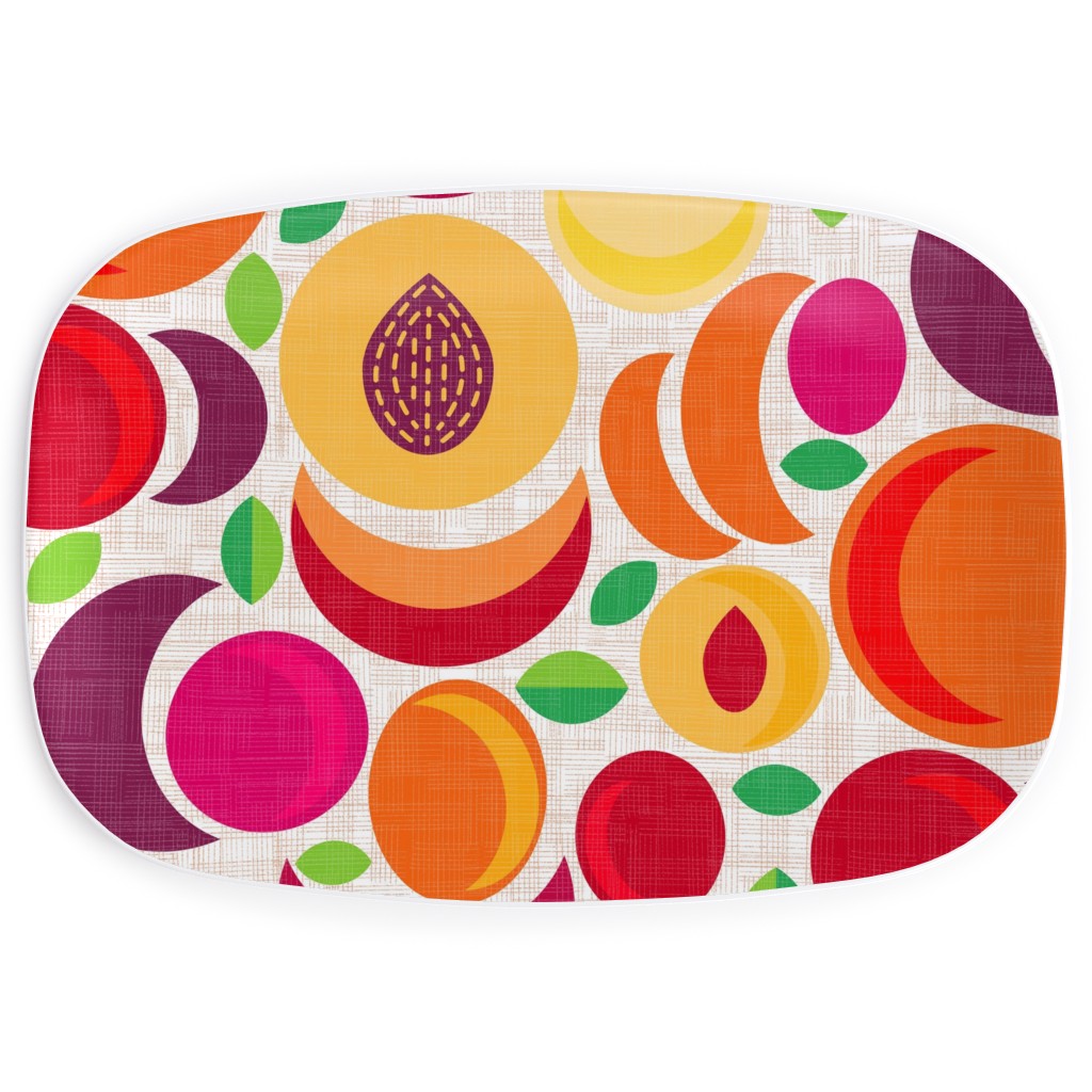 Peach Plum Perfection Serving Platter, Multicolor