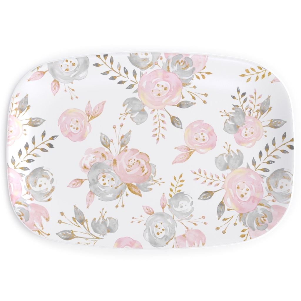 Floral - Blush Serving Platter, Pink
