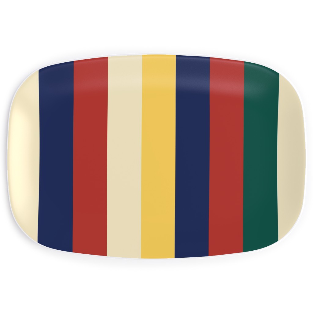 Camping Stripe Vertical - Multi Serving Platter, Multicolor