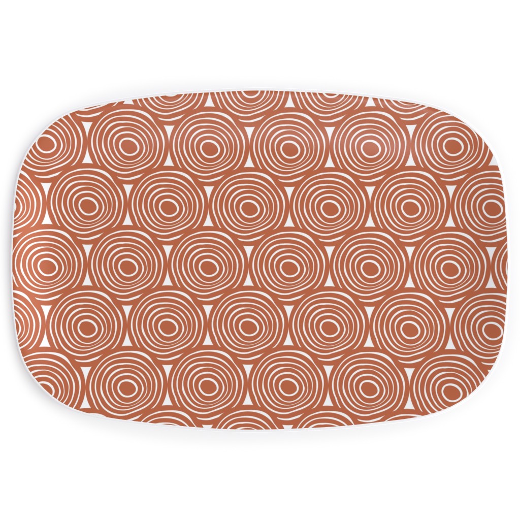 Overlapping Circles - Terracotta Serving Platter, Brown