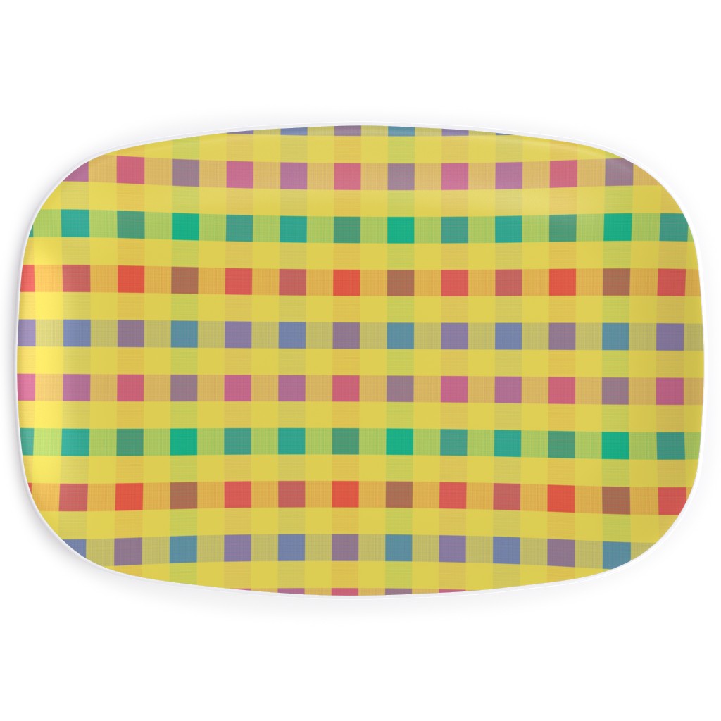 Picnic Plaid Serving Platter, Multicolor