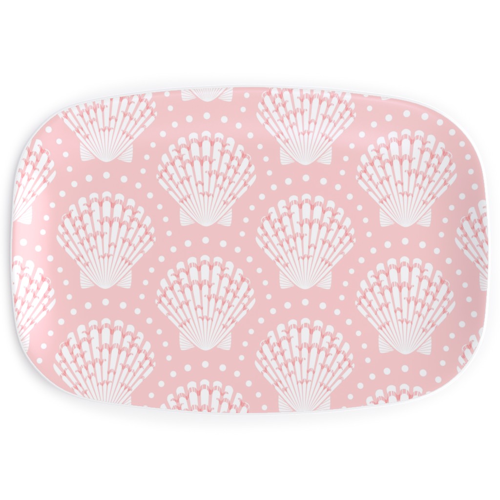 Pretty Scallop Shells - Pink Serving Platter, Pink