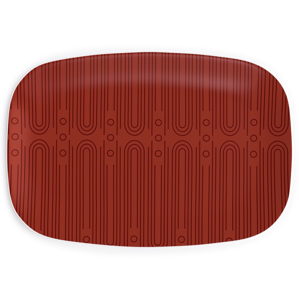 Art Deco Arches - Cranberry Serving Platter, Red