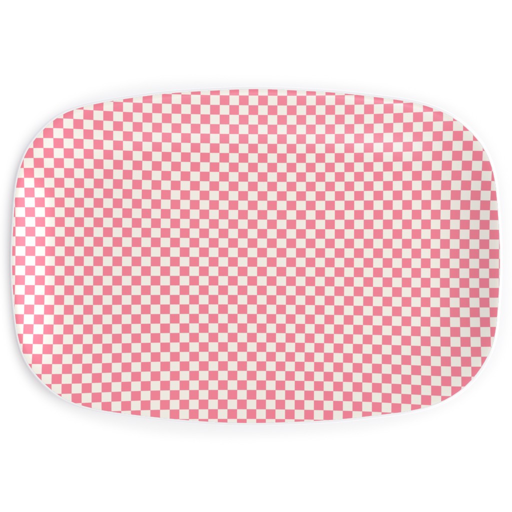 Checkered - Pink Serving Platter, Pink