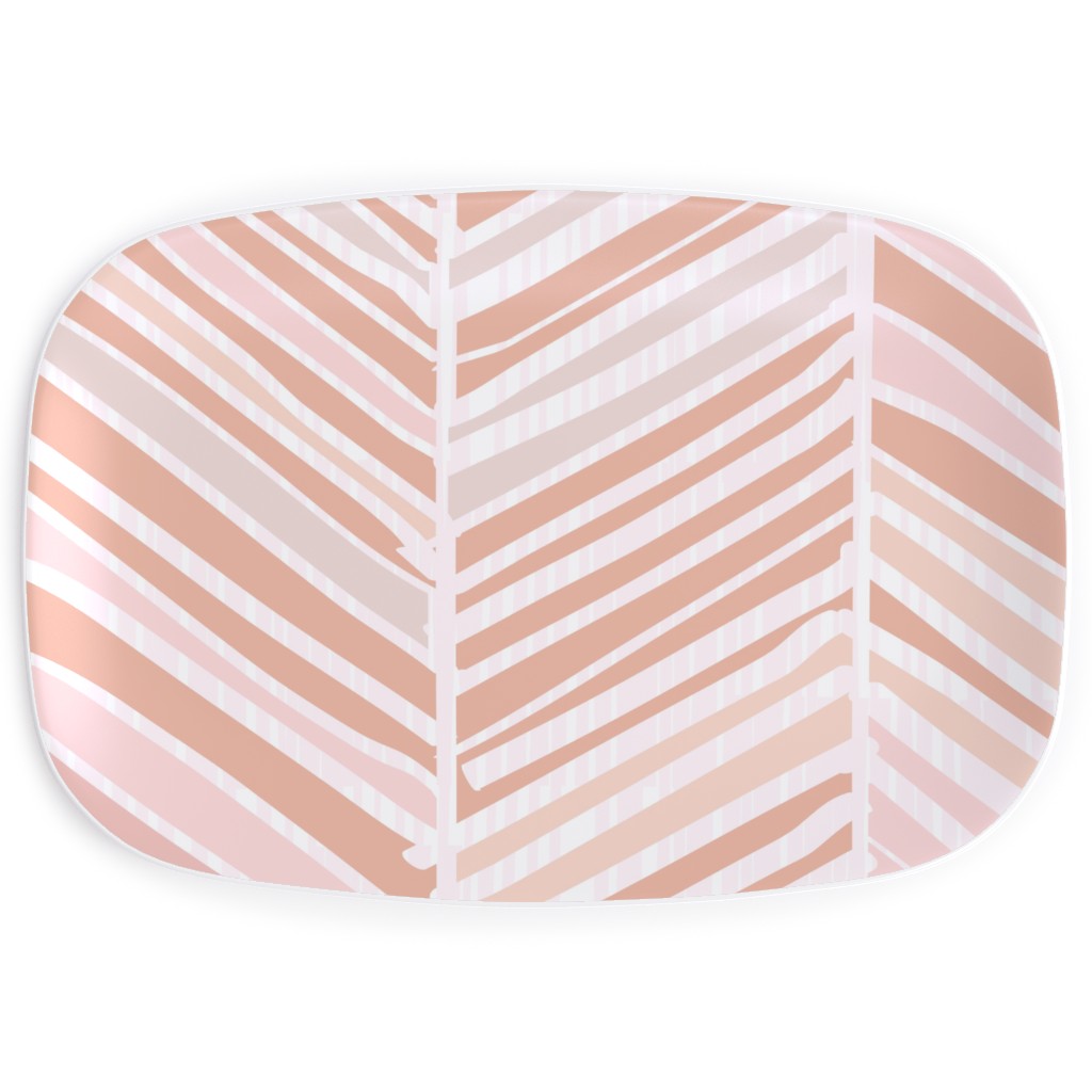 Herringbone Hues Serving Platter, Pink