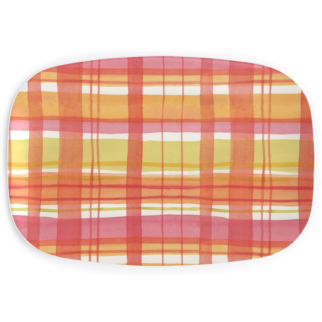 Summer Plaid Serving Platter, Multicolor