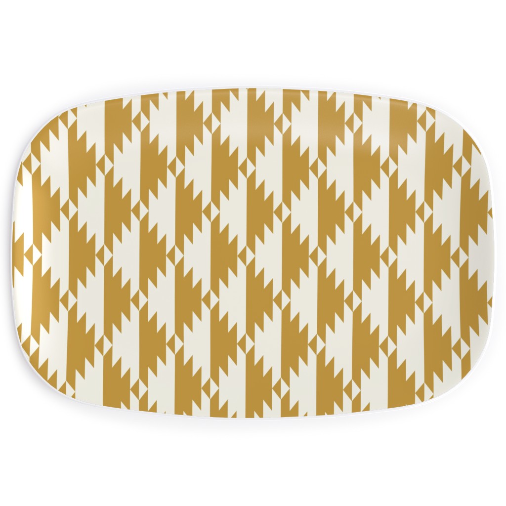 Tribal - Gold Serving Platter, Yellow