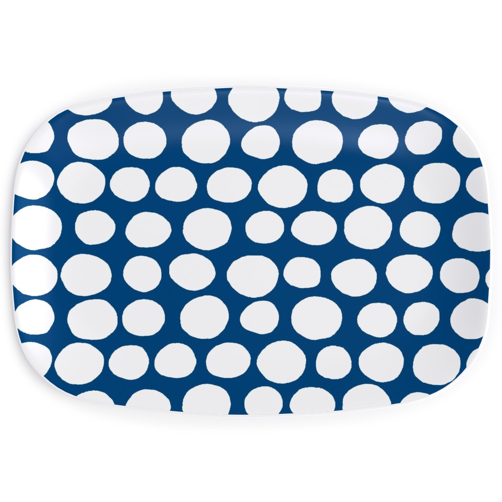 Jumbo Peas - Deep Blue and White Serving Platter, Blue, True Blue