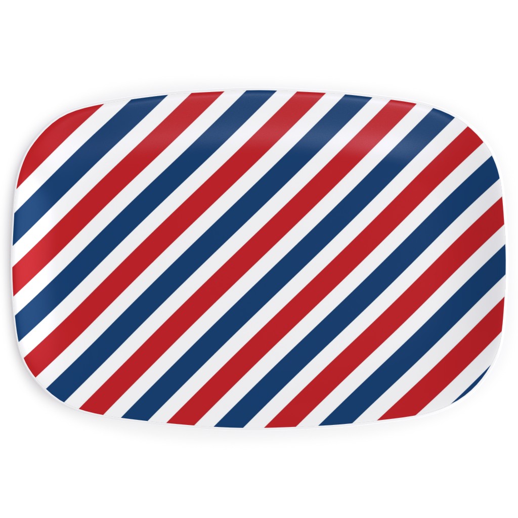 American Stripes Diagonal - Multi Serving Platter, Multicolor