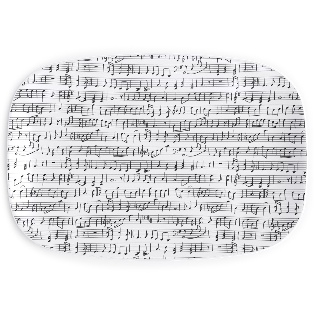 Music - Favorite Subject Serving Platter, Black, Black
