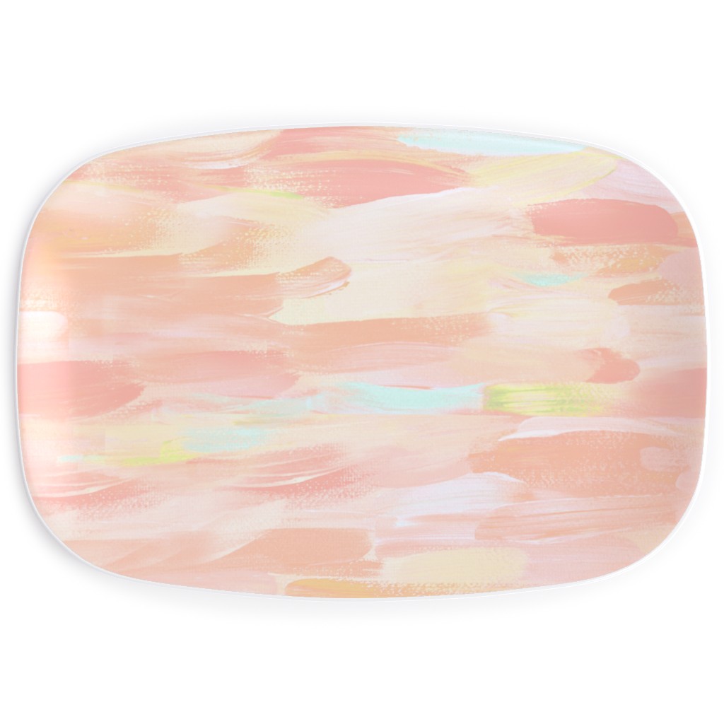Paint Dabs - Peach Serving Platter, Pink, Bright Pink