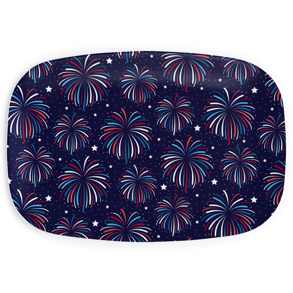Star Spangled Night Serving Platter, Blue, True Blue