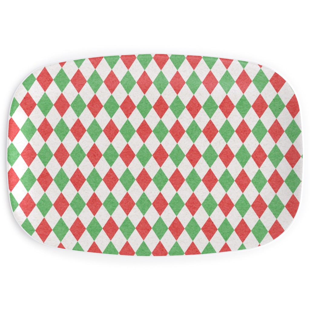 Christmas Diamonds Serving Platter, Multicolor