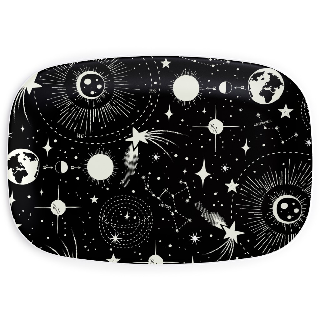 Solar System Serving Platter, Black, Shadow Box