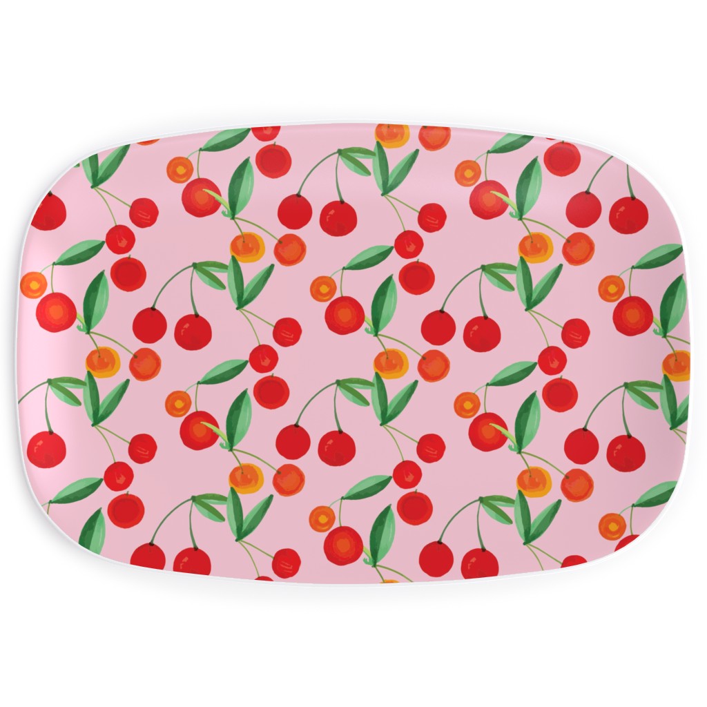 Cherry Farm Serving Platter, Pink