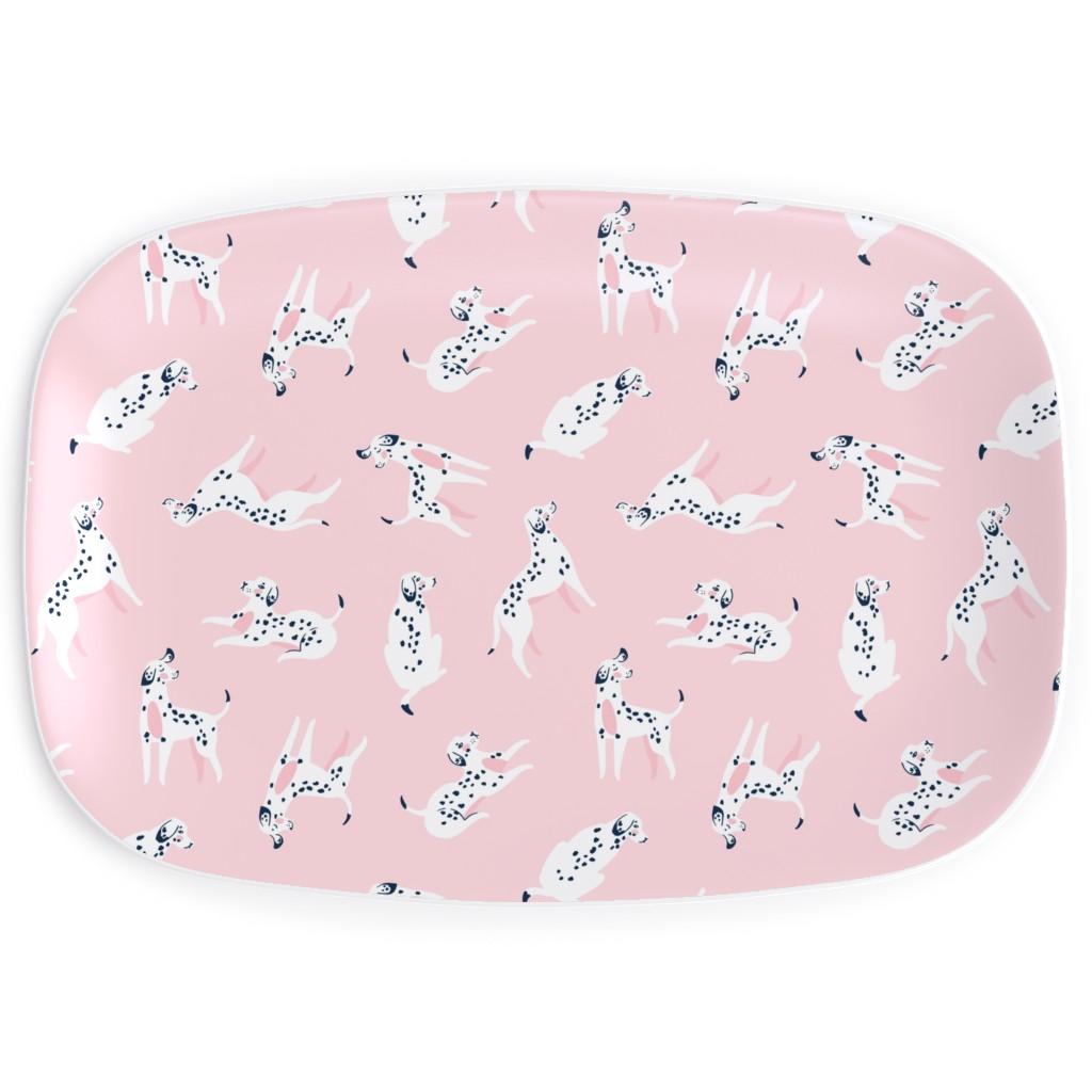 Funny Dalmatian - Pink Serving Platter, Pink