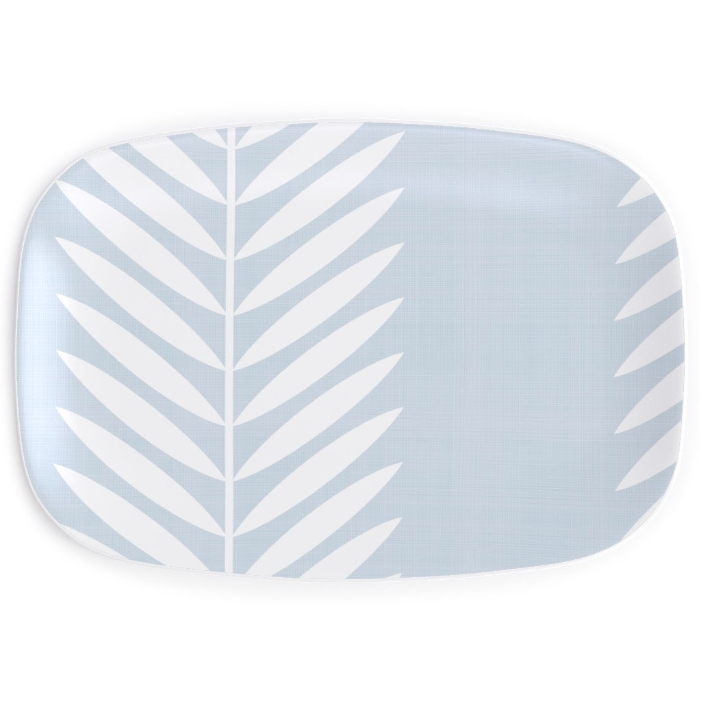 Laurel Leaf Stripe - Light Blue Serving Platter, Blue
