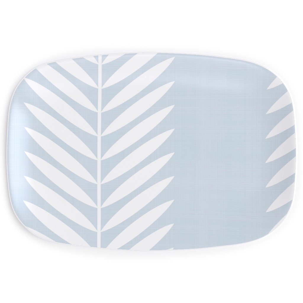 Laurel Leaf Stripe - Light Blue Serving Platter, Blue, True Blue