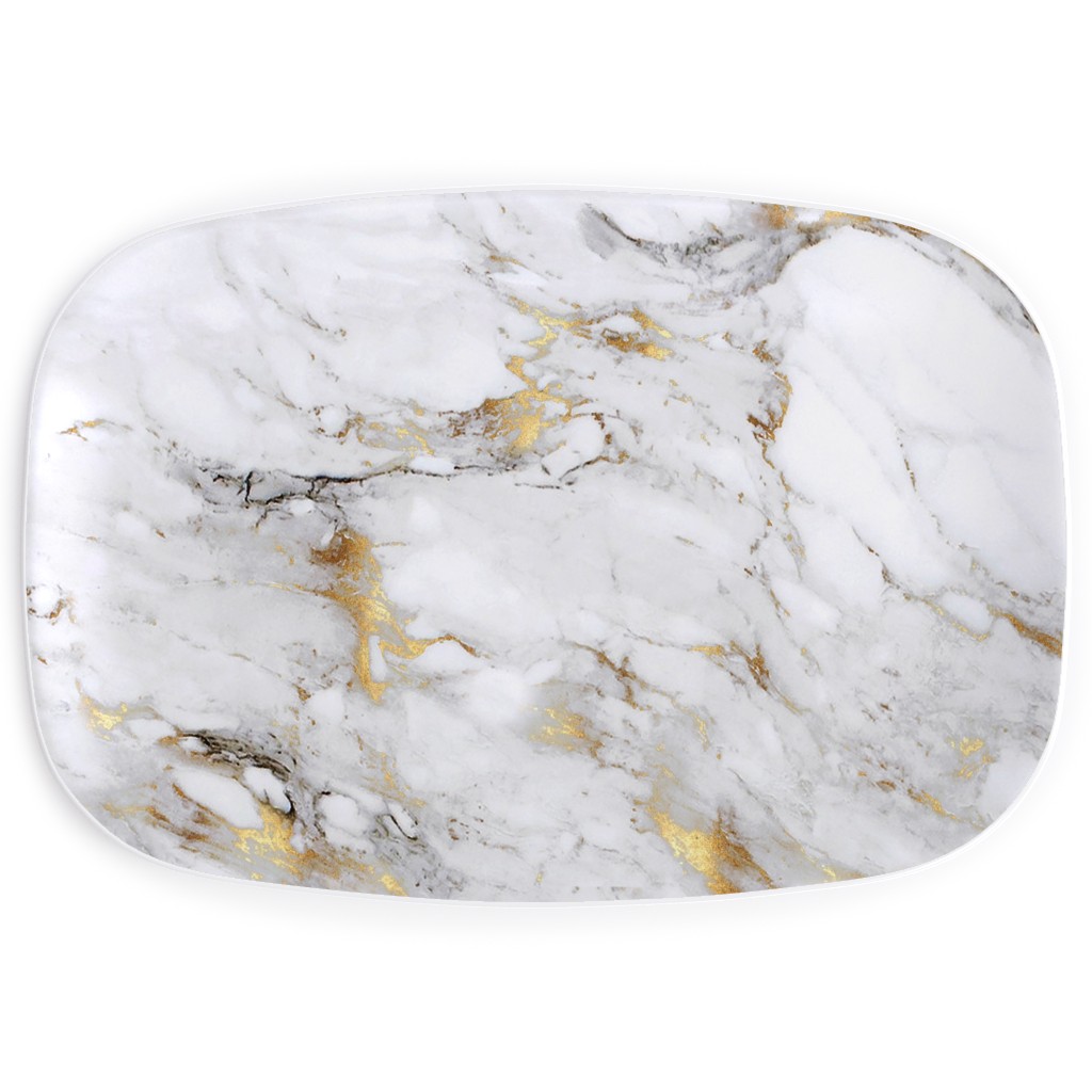 Gilded Marble - Gray Serving Platter, Gray