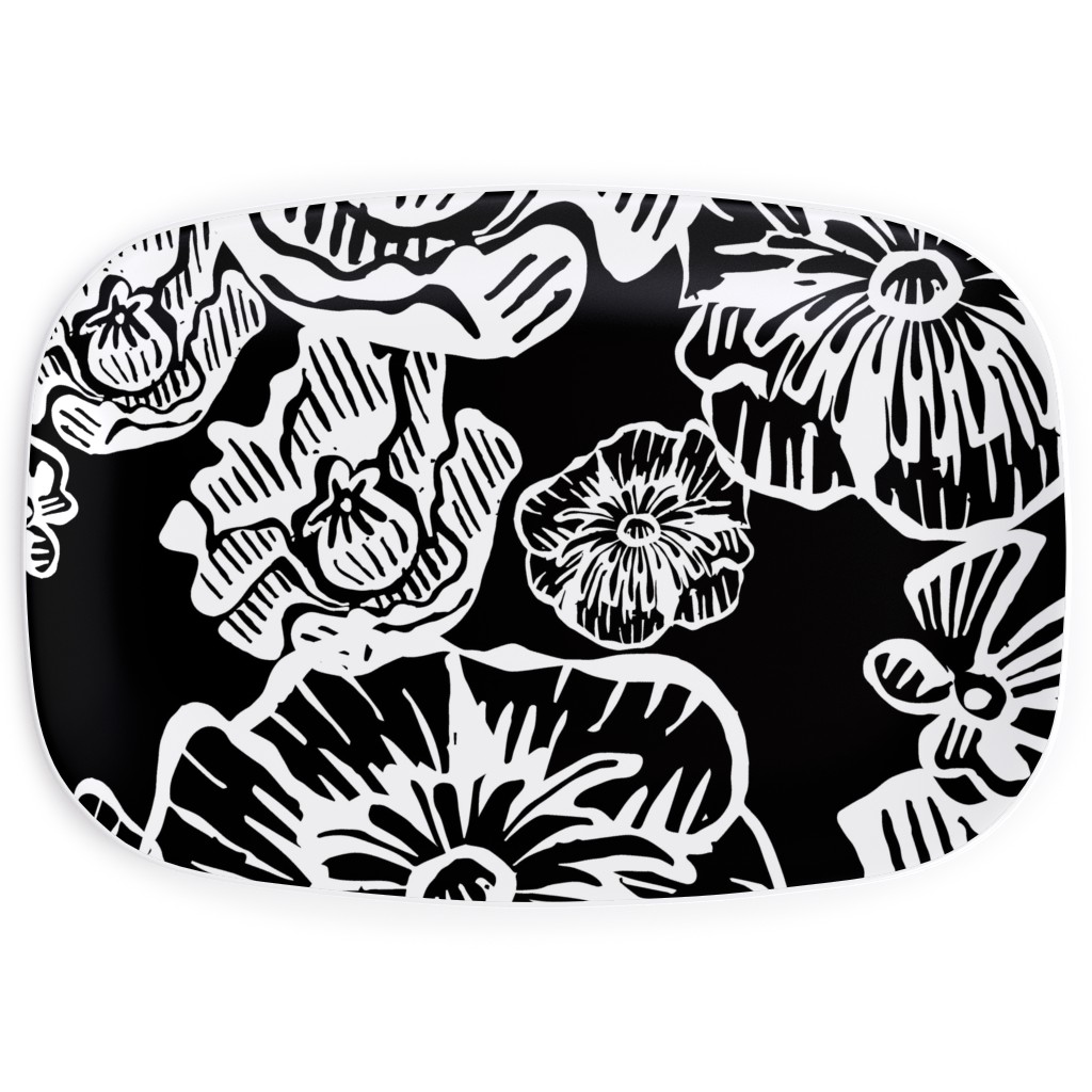 Poppy Arty Serving Platter, Black