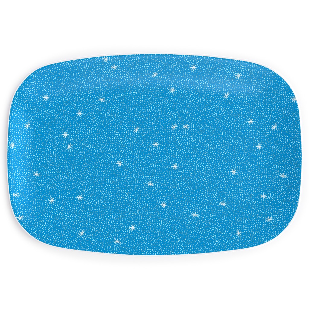 Holiday Hygge Snowflakes Serving Platter, Blue, True Blue
