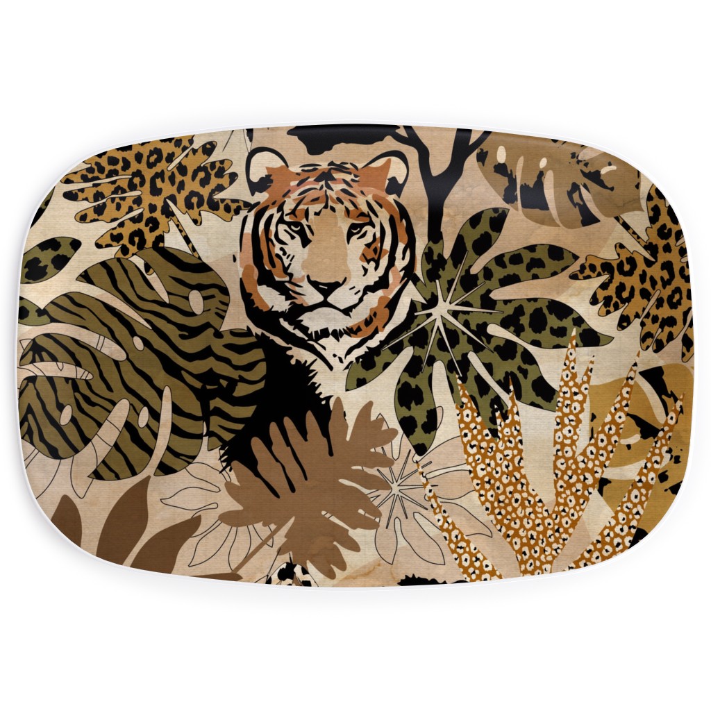 Safari Camouflage - Earthy Serving Platter, Brown