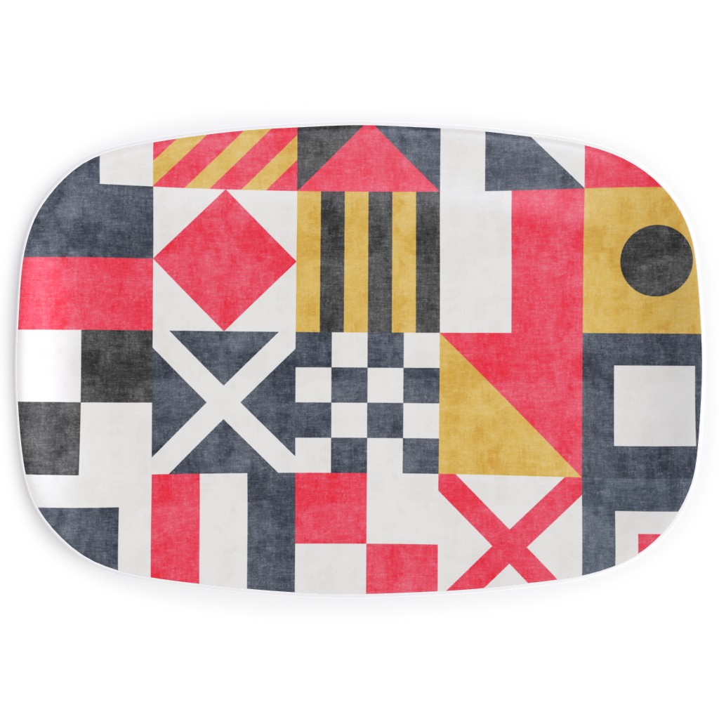 Vintage Maritime Flags - Multi Serving Platter, Multicolor