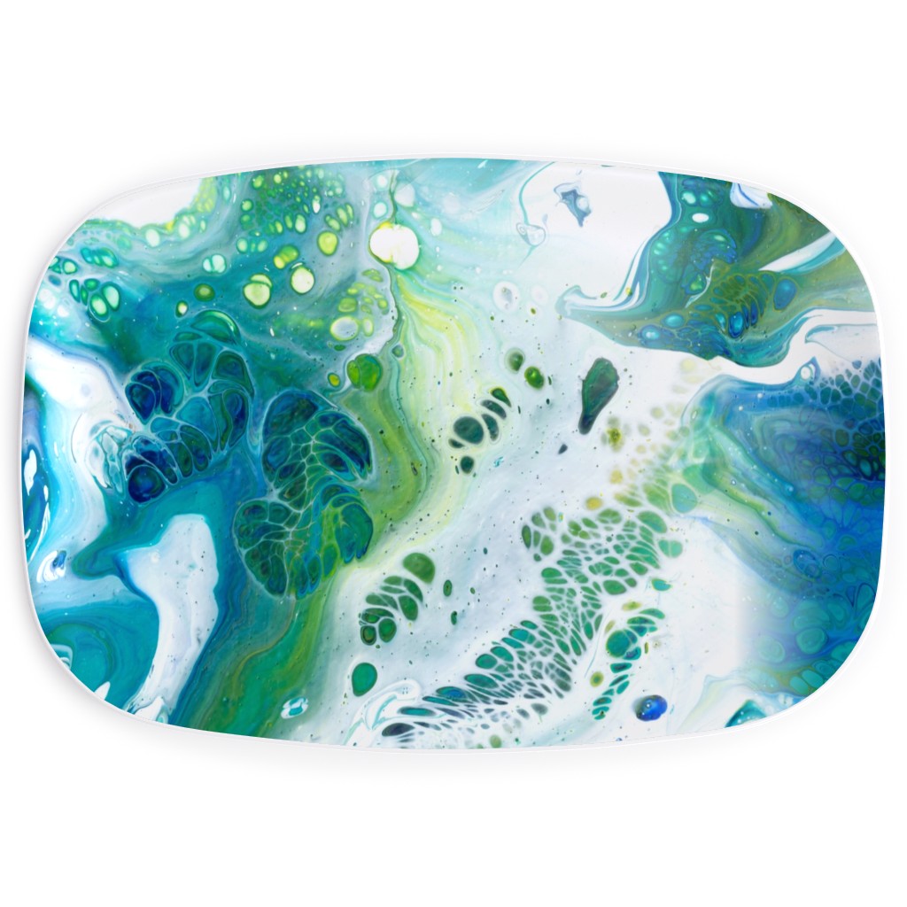 Acrylic Flow Serving Platter, Green