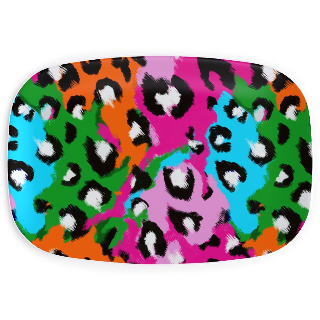 Leopard Print - Bright Serving Platter, Multicolor