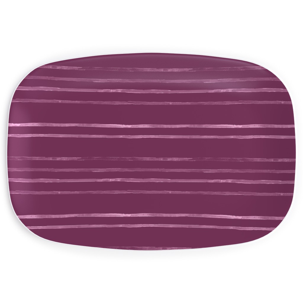 Take Flight Stripe - Rasberry Serving Platter, Purple, Purple