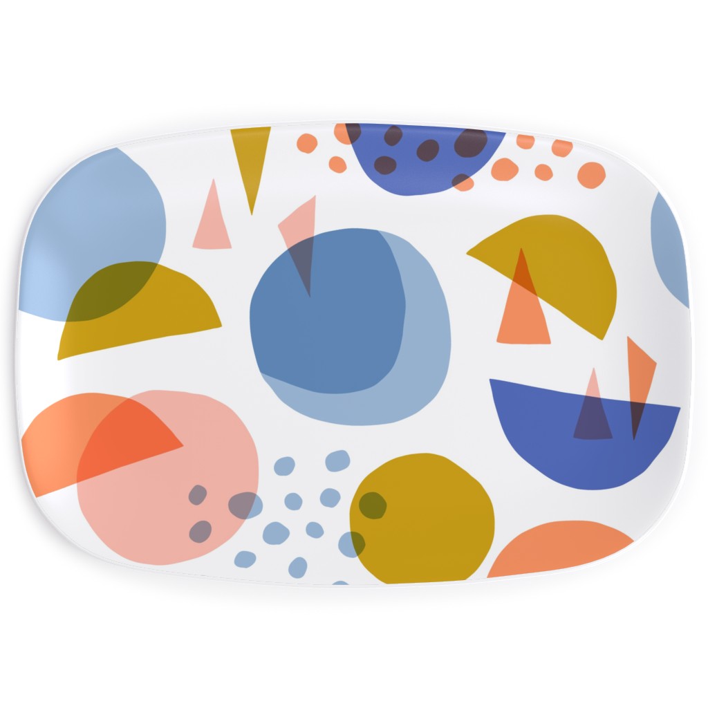 Abstract Circles and Triangles - Multi Serving Platter, Multicolor