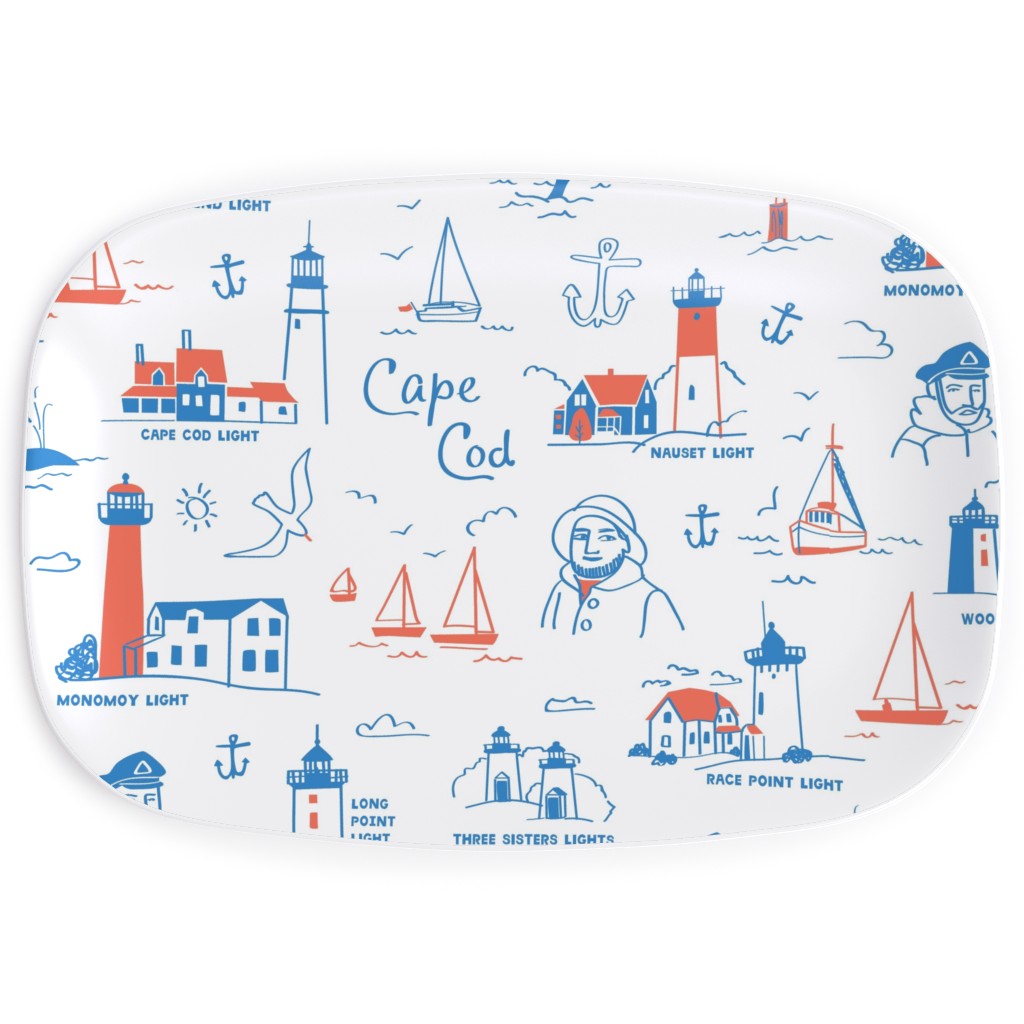 Cape Cod- Blue Serving Platter, Blue