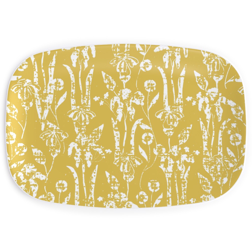 Distressed Iris - Sunshine Serving Platter, Yellow, Classic Yellow