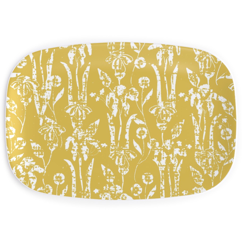 Distressed Iris - Sunshine Serving Platter, Yellow