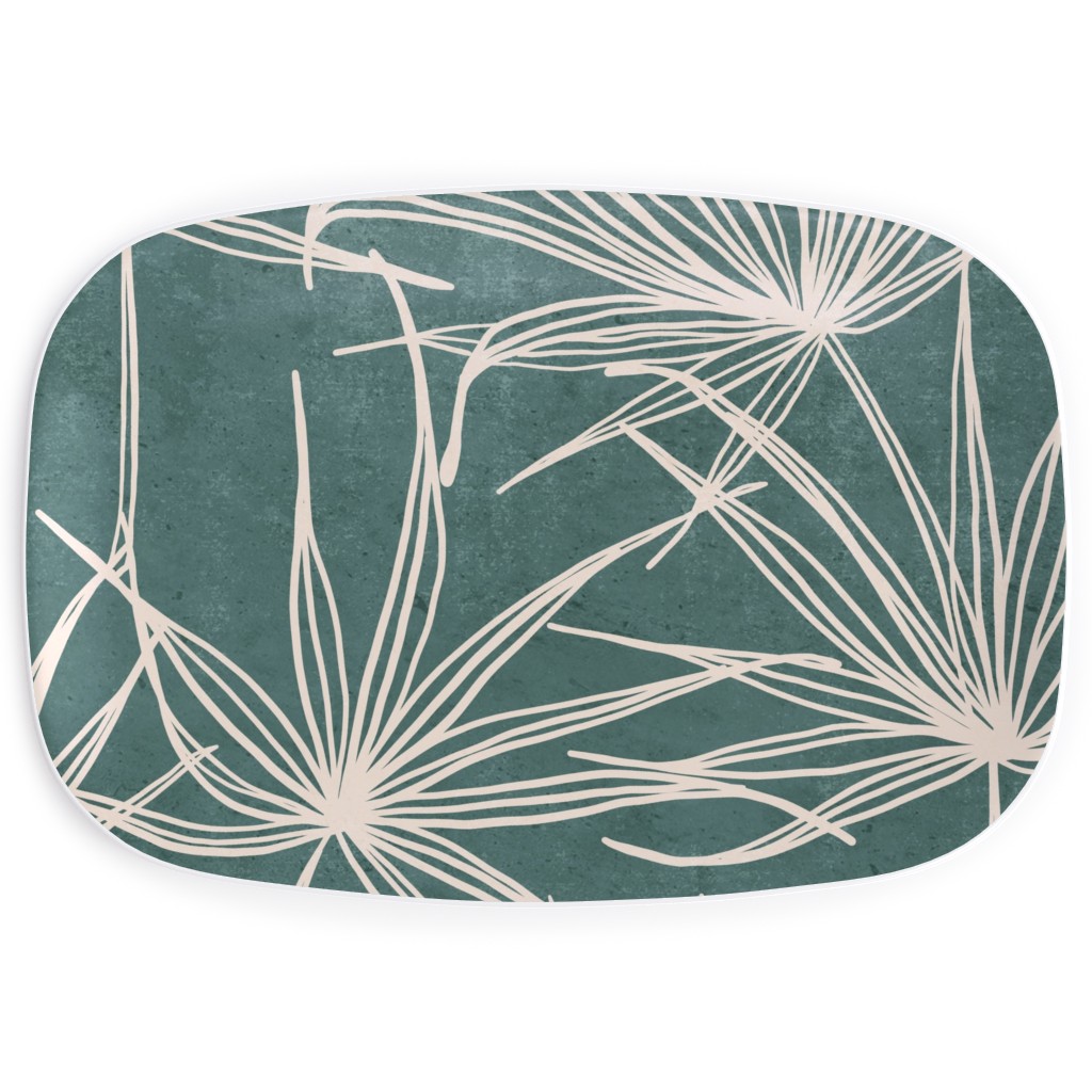 Palm Fronds Fan - Green Serving Platter, Green