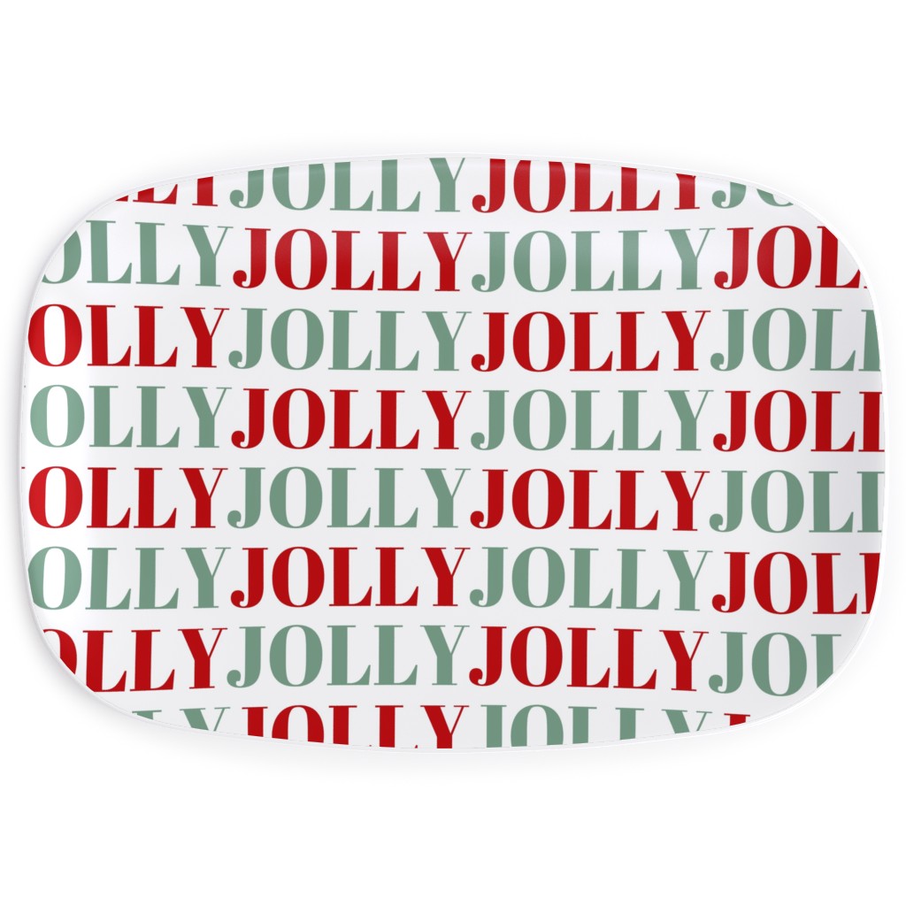 Jolly Print - Red and Green Serving Platter, Red