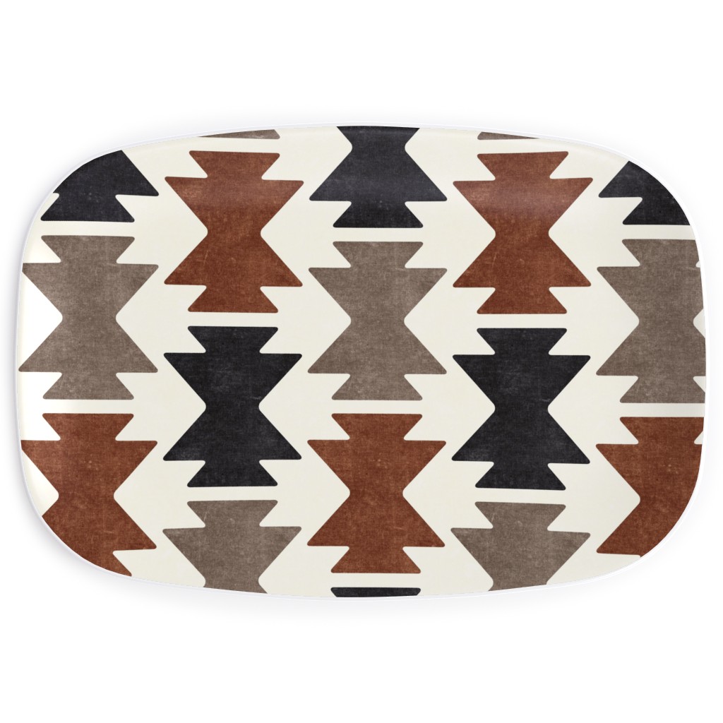 Bohemian Aztec Serving Platter, Brown, Chestnut